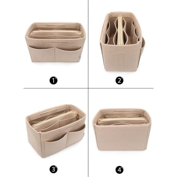 Felt Purse Organizer Insert – Zipper Bag Tote Shaper for Speedy & Neverfull - Picture 3 of 7